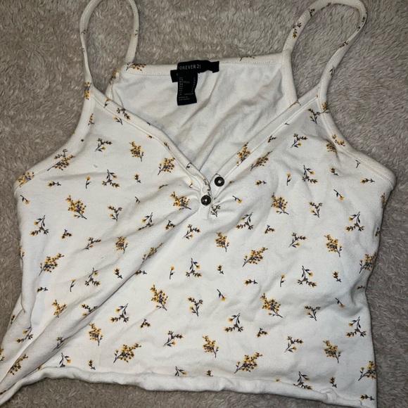 forever 21 white floral top